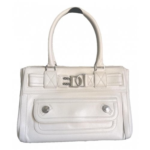 Pre-owned Dior Flight Calfskin Handbag In White