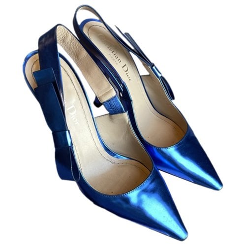 Pre-owned Dior Leather Heels In Blue