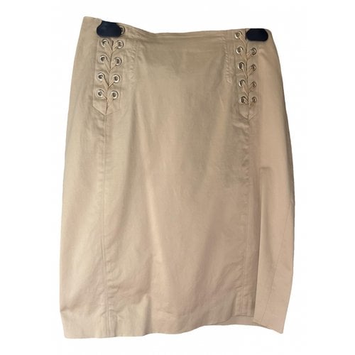 Pre-owned Pinko Mid-length Skirt In Beige