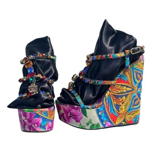Pre-owned Dolce & Gabbana Fabric Sandal In Multicolour