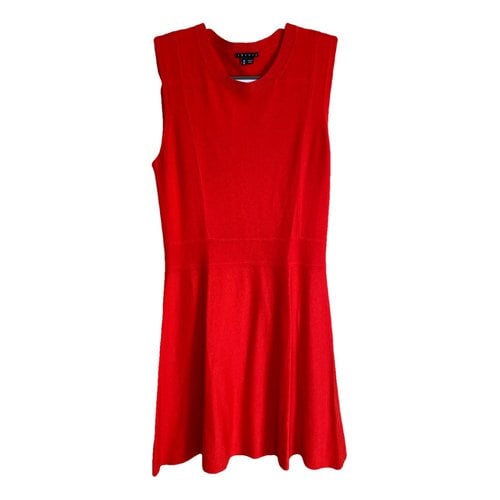 Pre-owned Theory Wool Mini Dress In Red