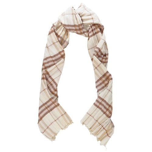 Pre-owned Burberry Linen Scarf In Multicolour