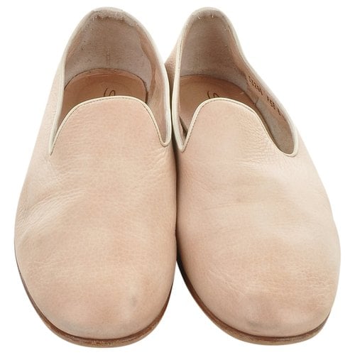 Pre-owned Santoni Leather Flats In Pink