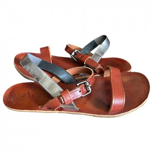Pre-owned Acne Studios Leather Sandal In Brown