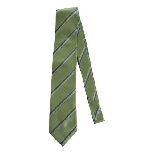 Pre-owned Canali Silk Tie In Green
