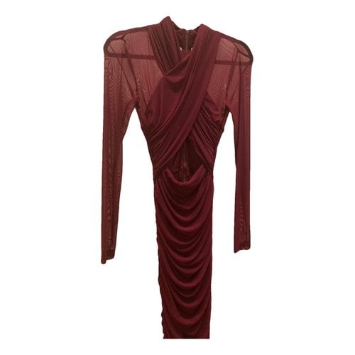 Pre-owned Bardot Mid-length Dress In Burgundy
