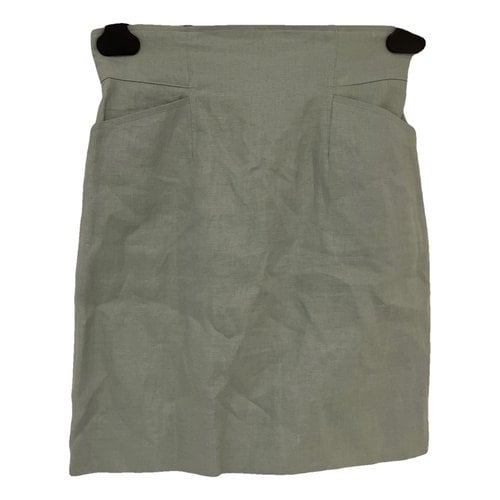 Pre-owned Kenzo Linen Mini Skirt In Green