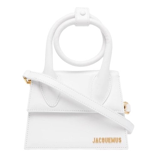 Pre-owned Jacquemus Le Chiquito Noeud Leather Crossbody Bag In White