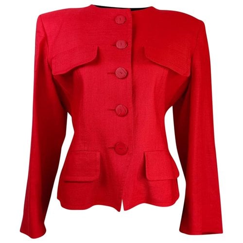 Pre-owned Saint Laurent Linen Blazer In Red