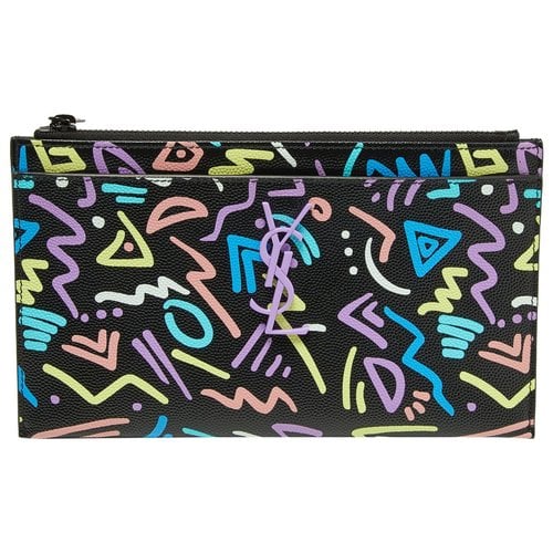 Pre-owned Saint Laurent Leather Clutch Bag In Multicolour