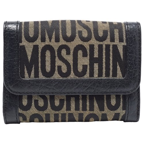 Pre-owned Moschino Leather Wallet In Black
