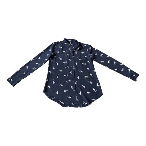 Pre-owned Equipment Silk Shirt In Navy