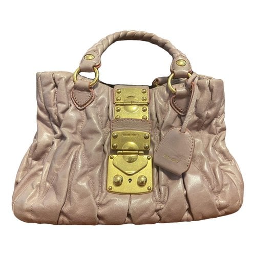 Pre-owned Miu Miu Coffer Calfskin Handbag In Pink