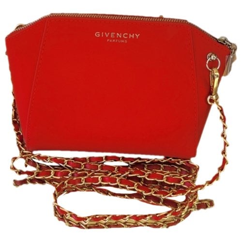 Pre-owned Givenchy Vegan Leather Crossbody Bag In Red