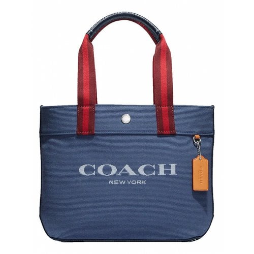 Pre-owned Coach Leather Weekend Bag In Blue