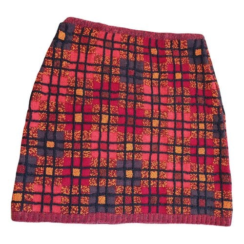 Pre-owned Philosophy Di Alberta Ferretti Wool Mini Skirt In Red