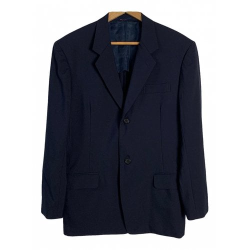 Pre-owned Yohji Yamamoto Wool Jacket In Blue