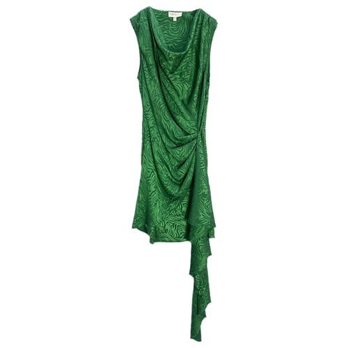 Pre-owned Ronny Kobo Silk Mini Dress In Green