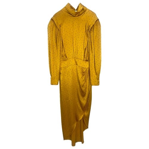 Pre-owned Ronny Kobo Silk Mid-length Dress In Orange