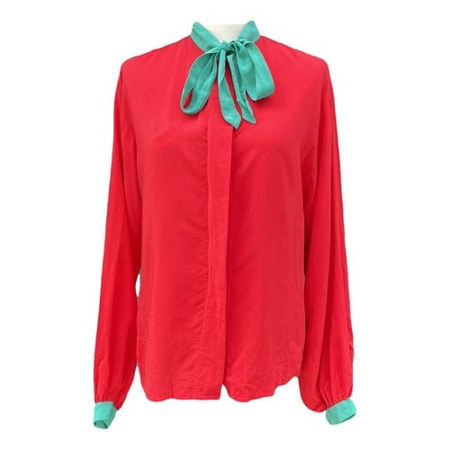 Pre-owned Lanvin Silk Blouse In Red