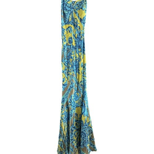Pre-owned Versace Maxi Dress In Blue