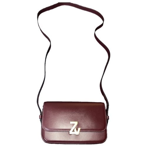 Pre-owned Zadig & Voltaire Leather Crossbody Bag In Burgundy