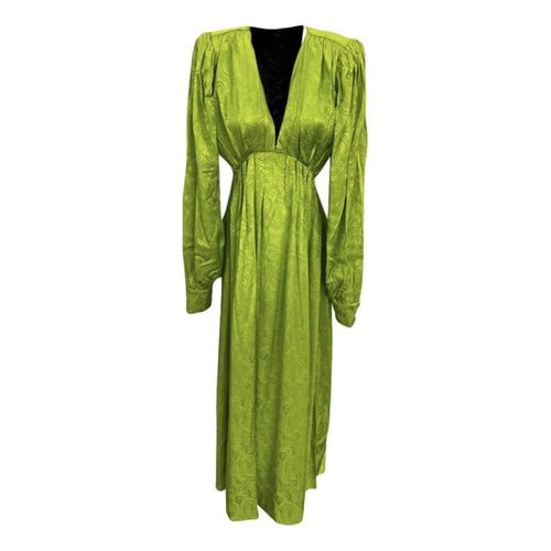 Pre-owned Ronny Kobo Silk Maxi Dress In Green