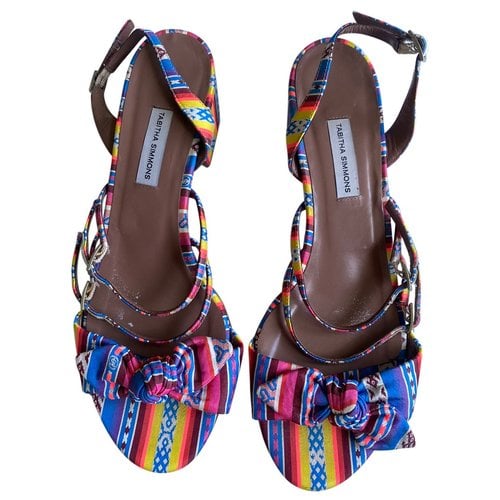 Pre-owned Tabitha Simmons Tweed Sandal In Multicolour