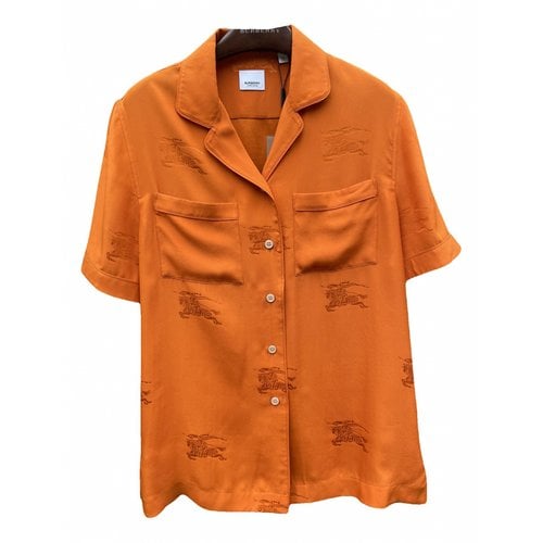 Pre-owned Burberry Silk Shirt In Orange