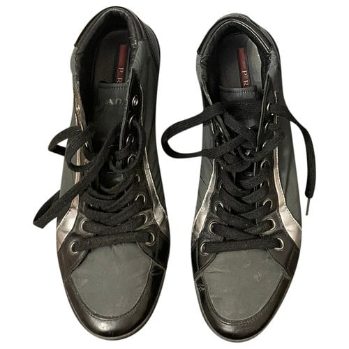 Pre-owned Prada High Trainers In Grey