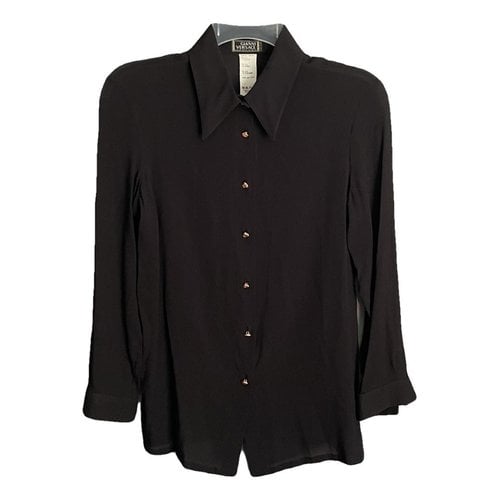 Pre-owned Versace Silk Shirt In Black