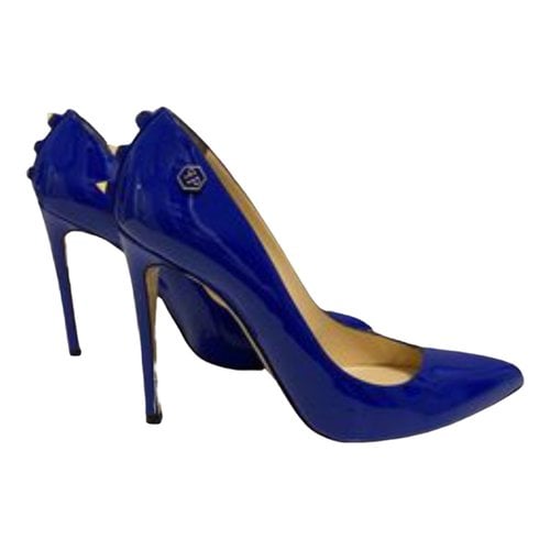 Pre-owned Philipp Plein Patent Leather Heels In Blue
