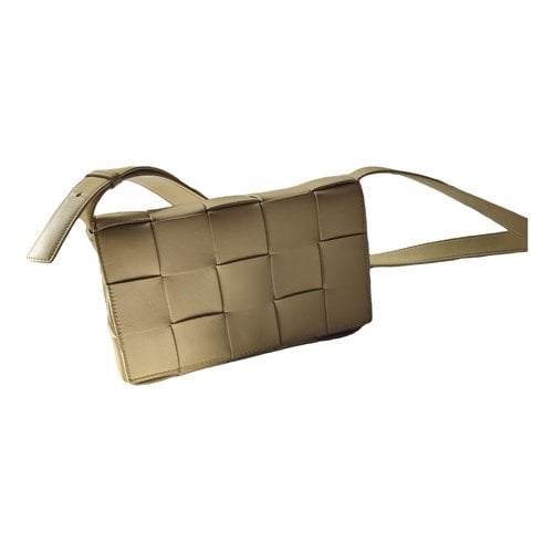 Pre-owned Bottega Veneta Cassette Leather Crossbody Bag In Beige