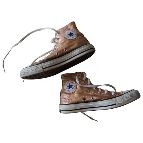 Pre-owned Converse Cloth Trainers In Metallic