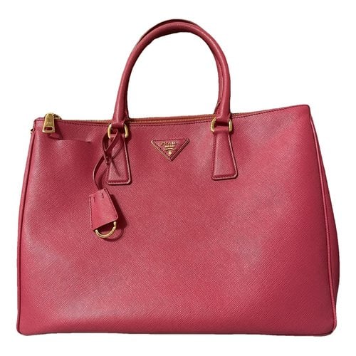 Pre-owned Prada Galleria Leather Handbag In Pink