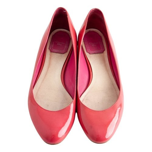 Pre-owned Dior Leather Ballet Flats In Pink