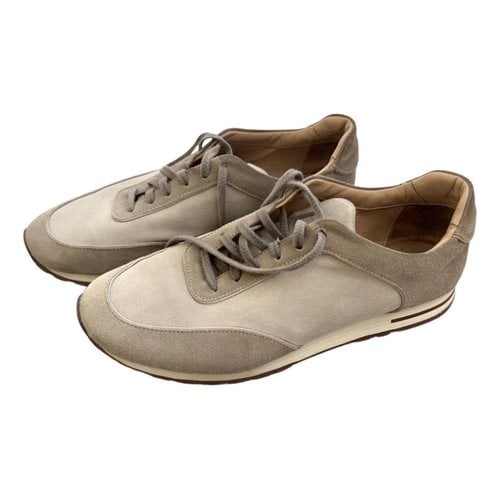 Pre-owned Loro Piana Low Trainers In Beige