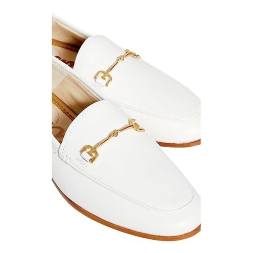 Pre-owned Sam Edelman Leather Flats In White