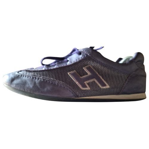 Pre-owned Hogan Leather Lace Ups In Purple