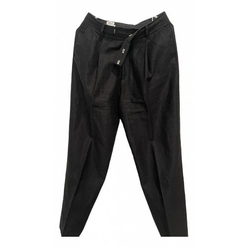 Pre-owned Filippa K Linen Trousers In Black