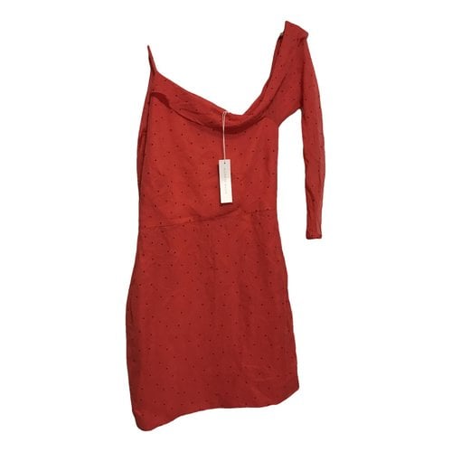 Pre-owned Michelle Mason Silk Mini Dress In Red