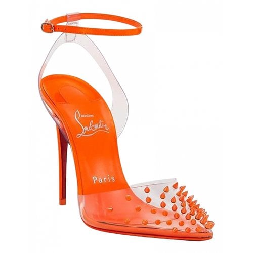 Pre-owned Christian Louboutin Patent Leather Sandal In Orange