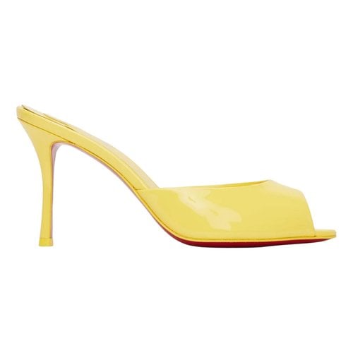 Pre-owned Christian Louboutin Leather Mules & Clogs In Yellow