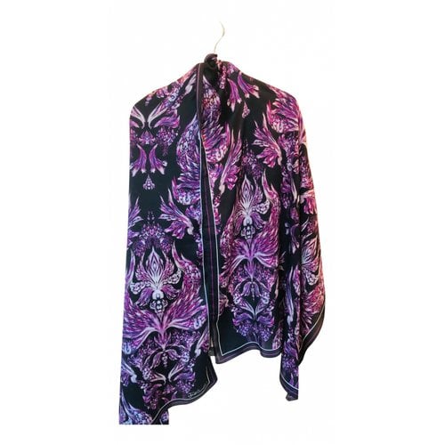 Pre-owned Just Cavalli Silk Stole In Purple