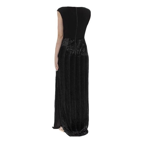 Pre-owned Adrianna Papell Silk Maxi Dress In Black