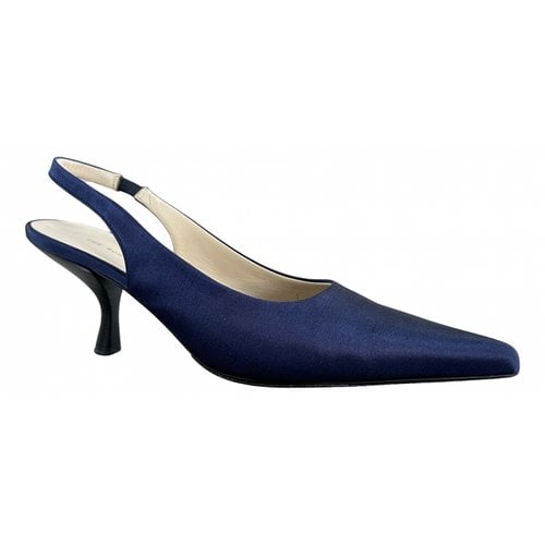 Pre-owned The Row Bourgeoise Salome Cloth Heels In Blue