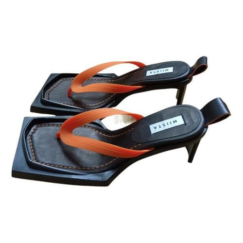 Pre-owned Miista Leather Sandals In Orange