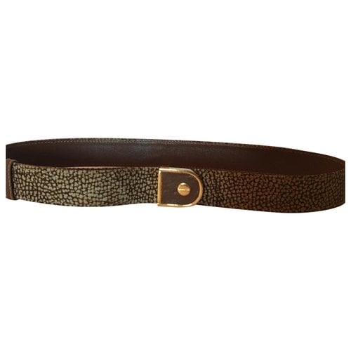 Pre-owned Borbonese Leather Belt In Brown