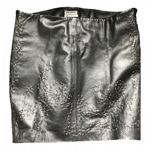 Pre-owned Philosophy Di Alberta Ferretti Leather Mini Skirt In Black