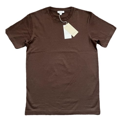 Pre-owned Sunspel T-shirt In Brown